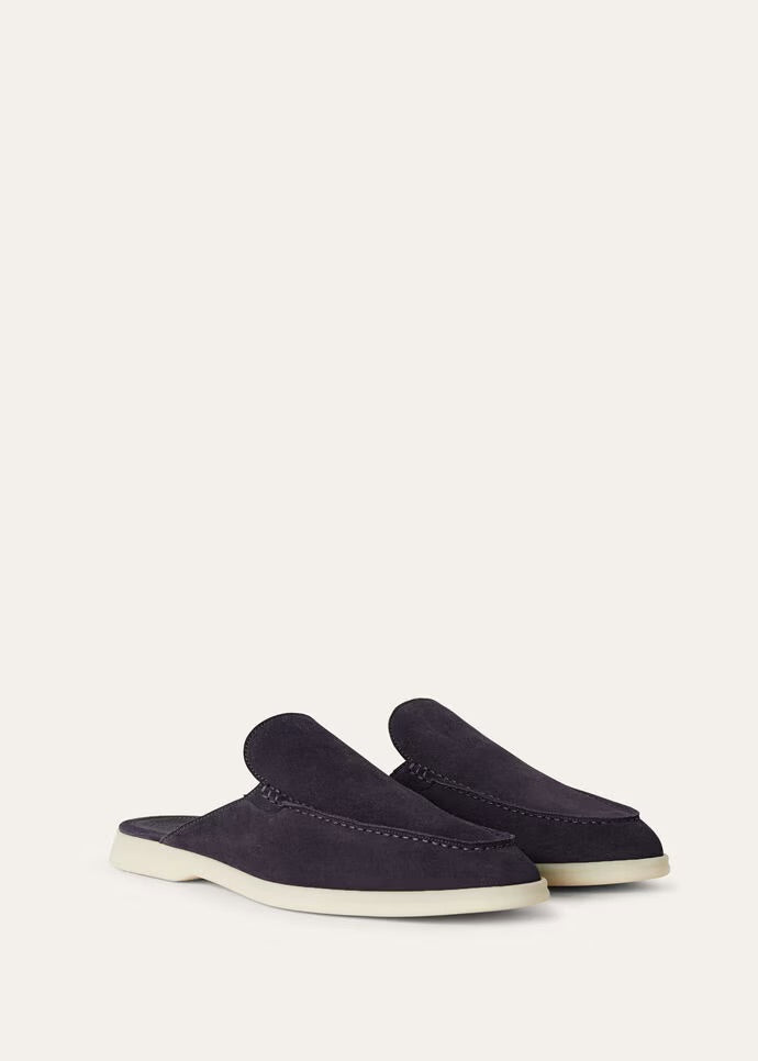 Navy Blue Babouche Walk Loafers