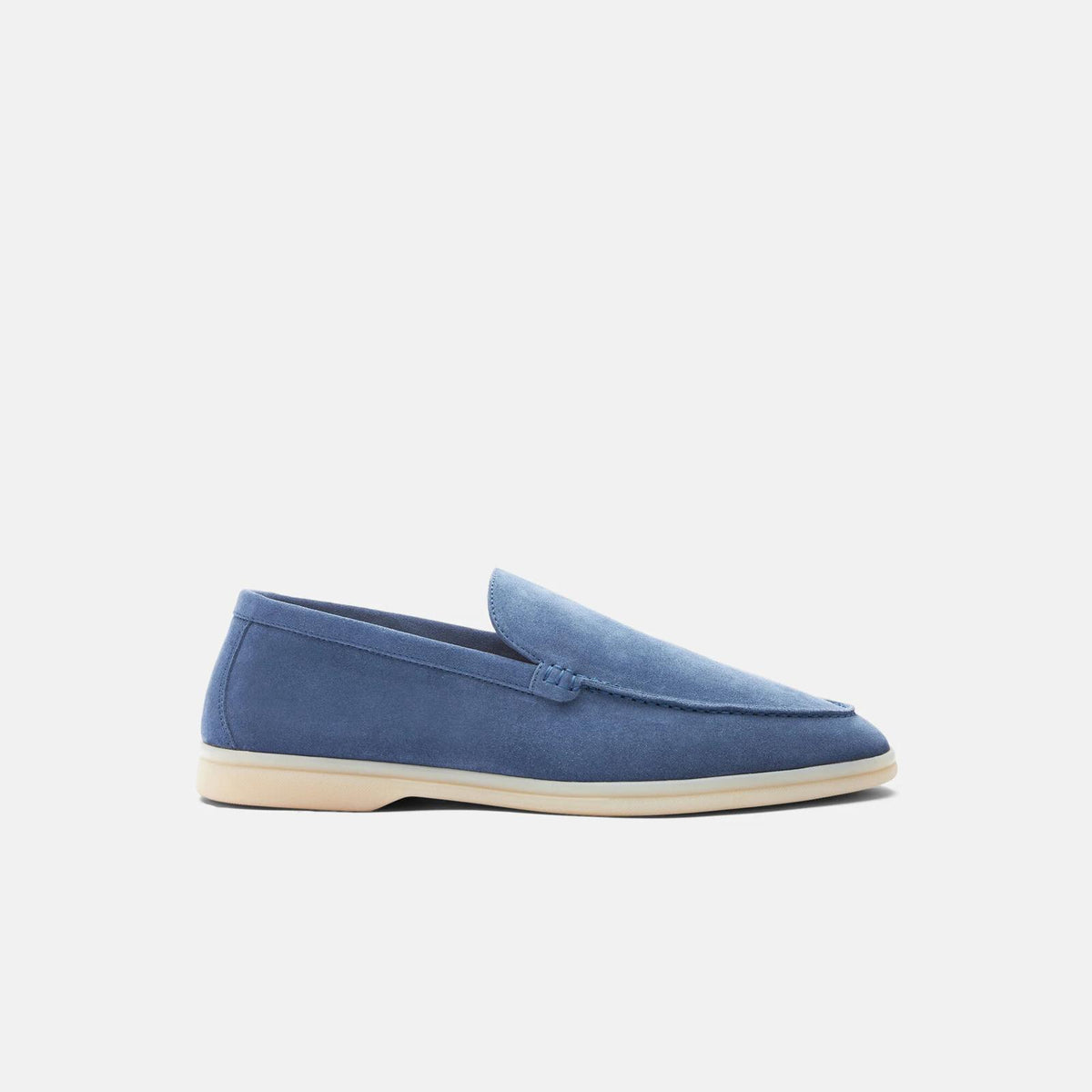 Steel Blue Suede Ludovico Loafers