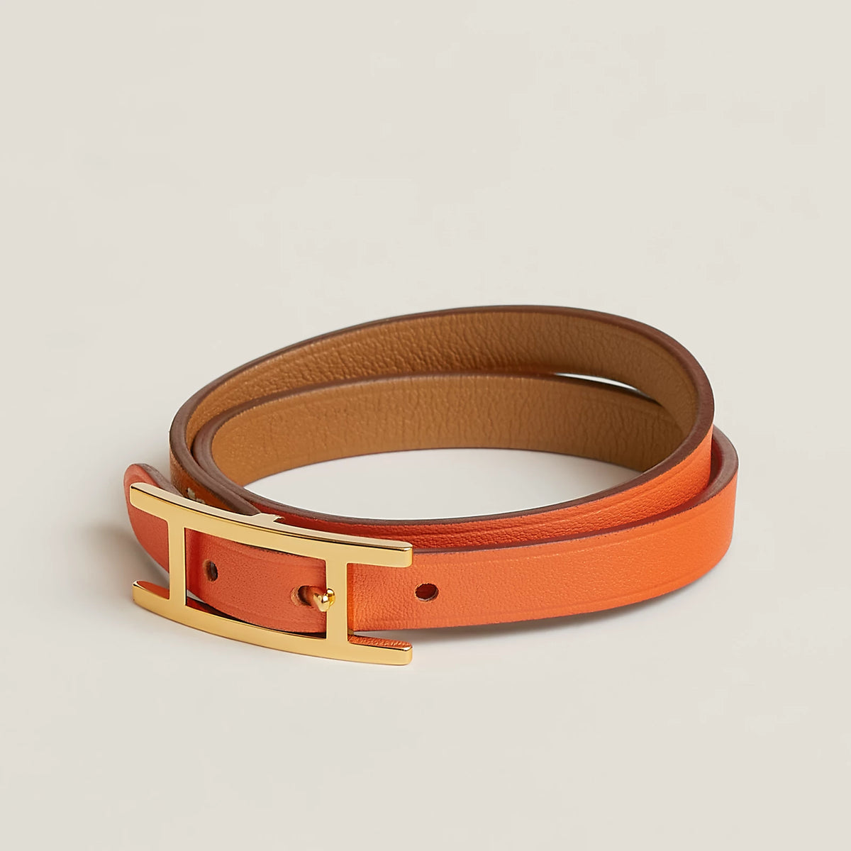 Gold / Orange Behapi Double Tour bracelet